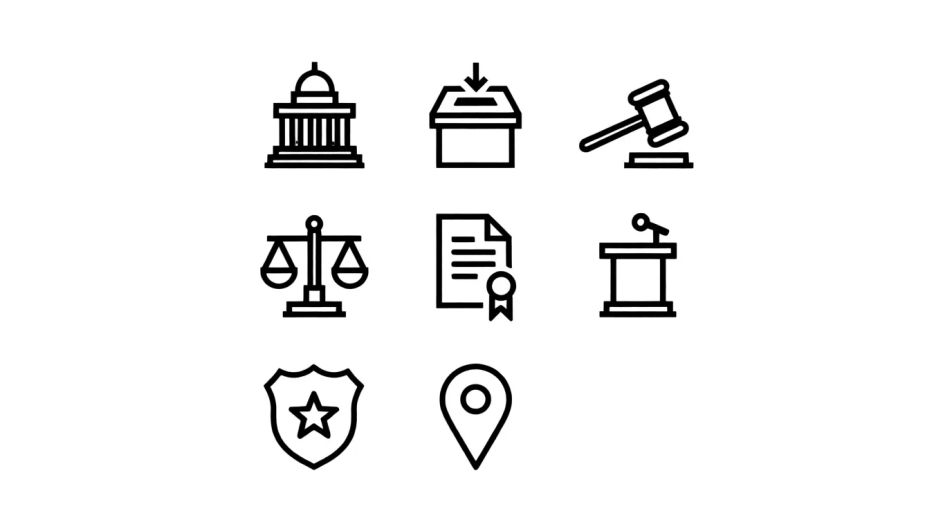 Government icon set