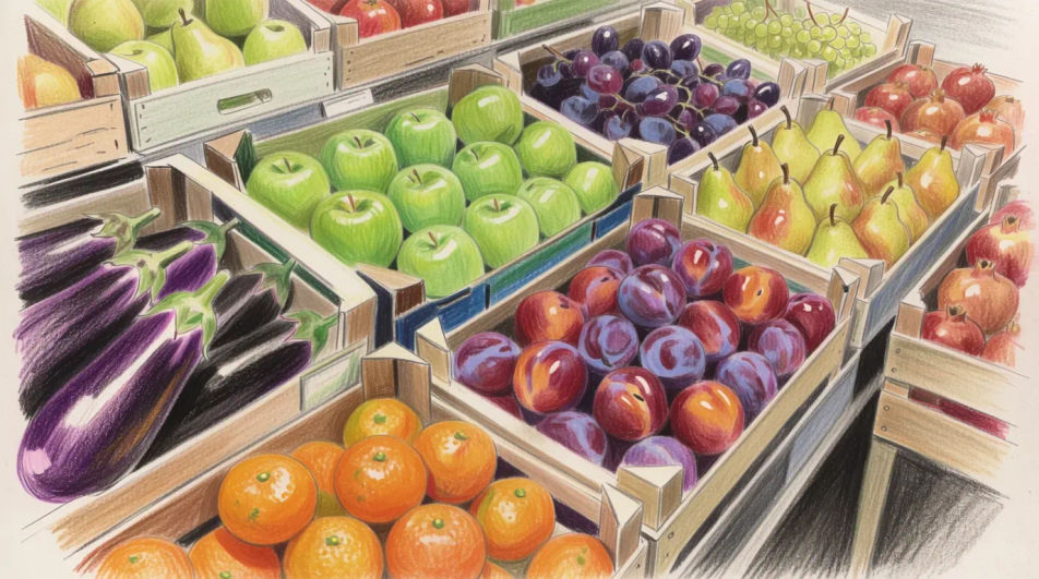 Produce section from above