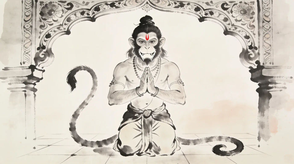 Kneeling before an arch