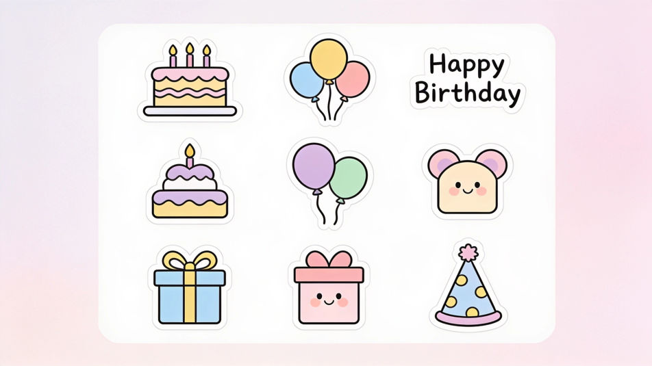 Birthday sticker sheet