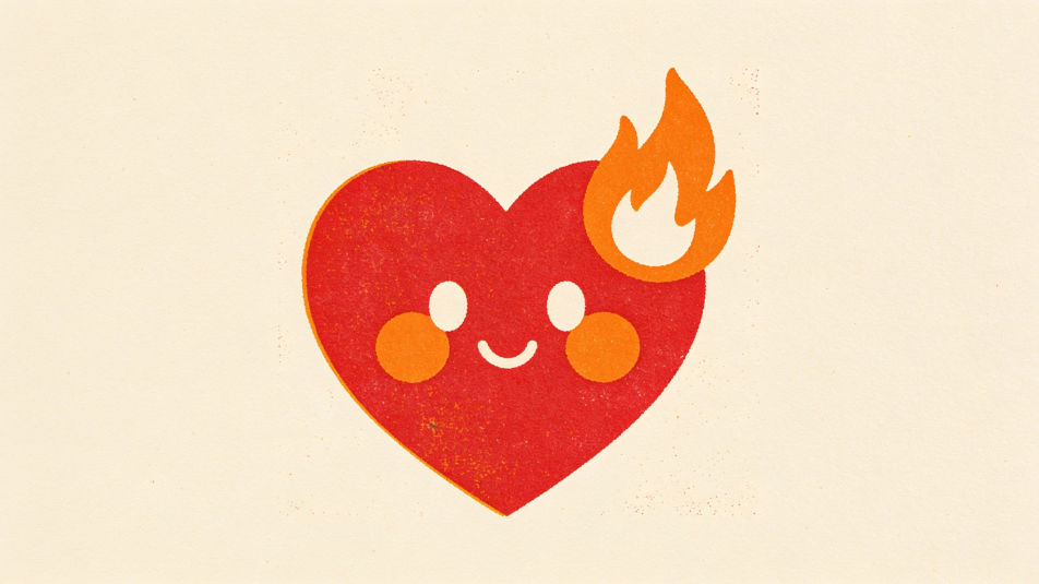 Retro print heart