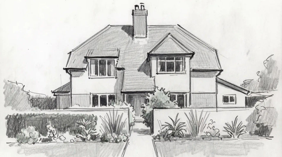 Home with a front garden
