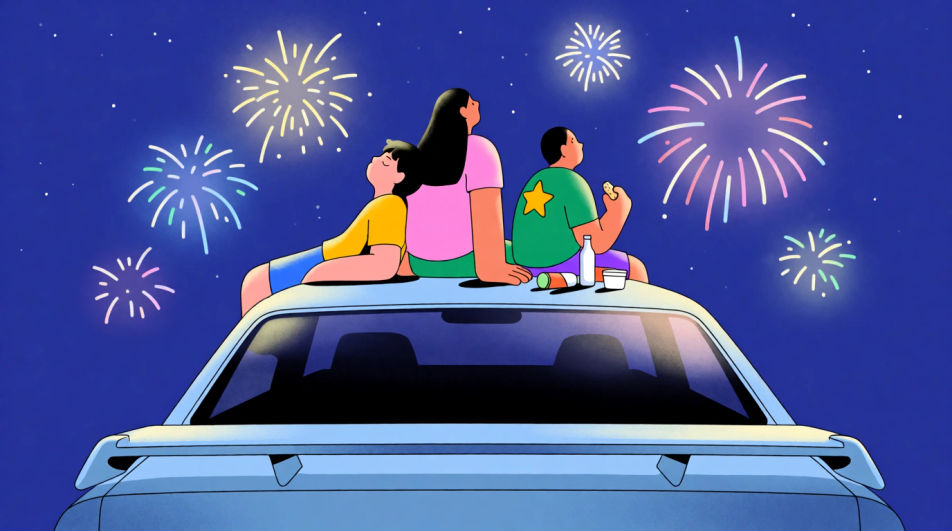 Fireworks from the roof