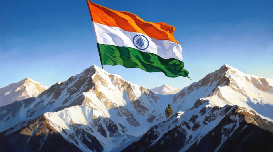 Tricolor over the peaks
