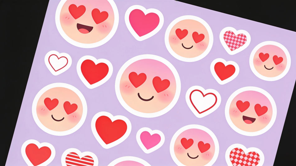 Love emoji sticker sheet