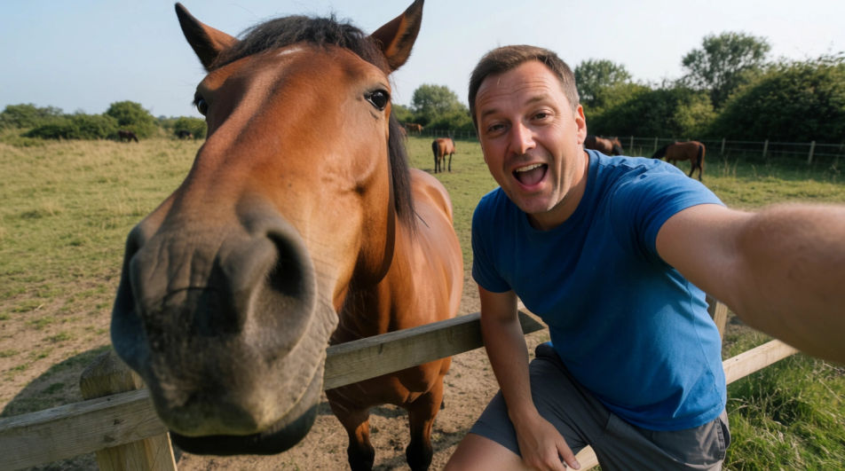 Horse photobomb