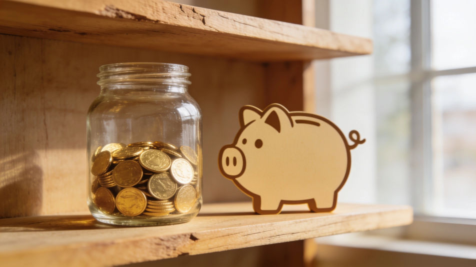 Savings jar still life