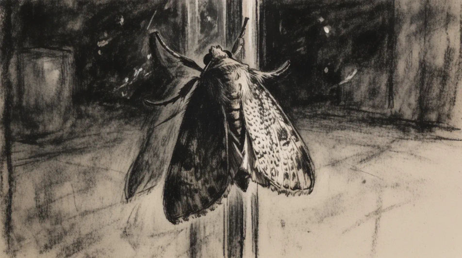 Moth at a window pane