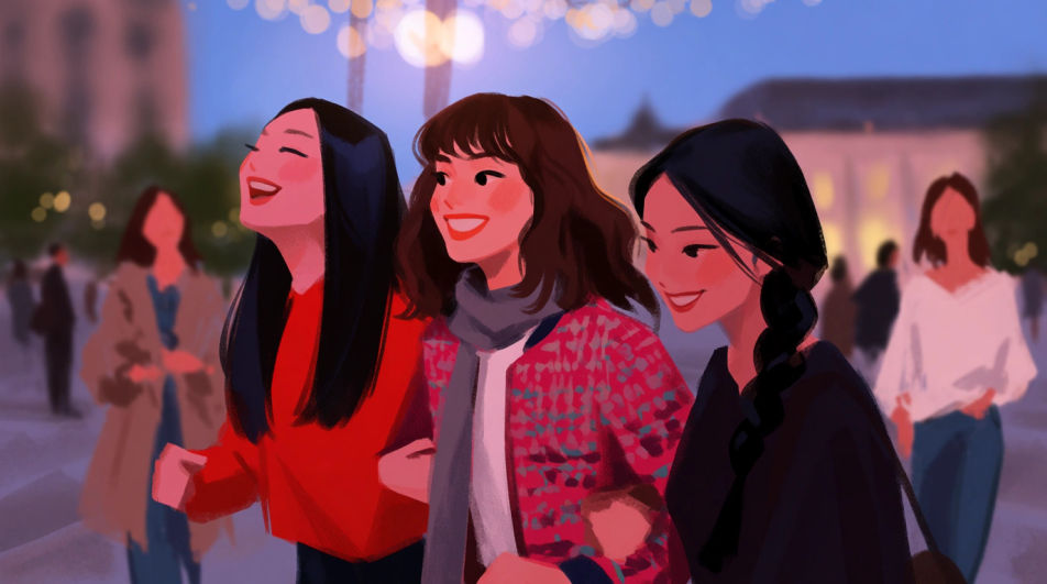 Friends heading out