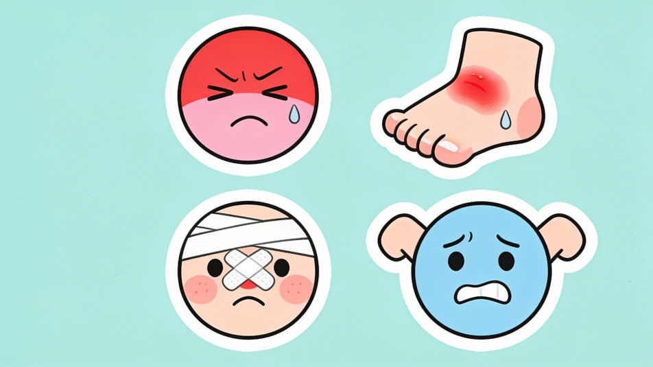 Sticker sheet of ouches