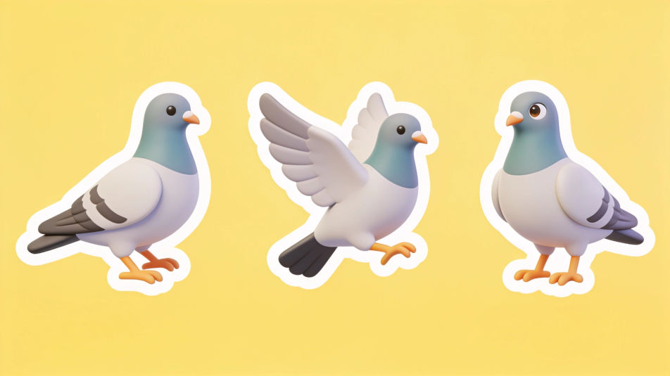 Sticker sheet of pigeons