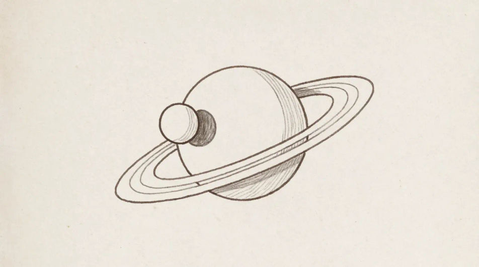 Planet with a moon in orbit