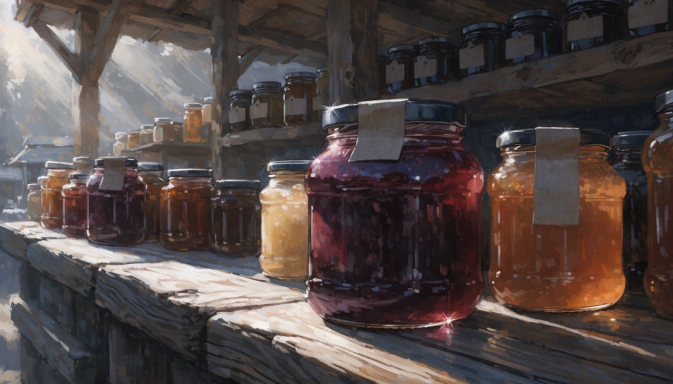 Market stall jars