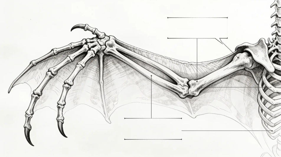 Wing skeleton diagram