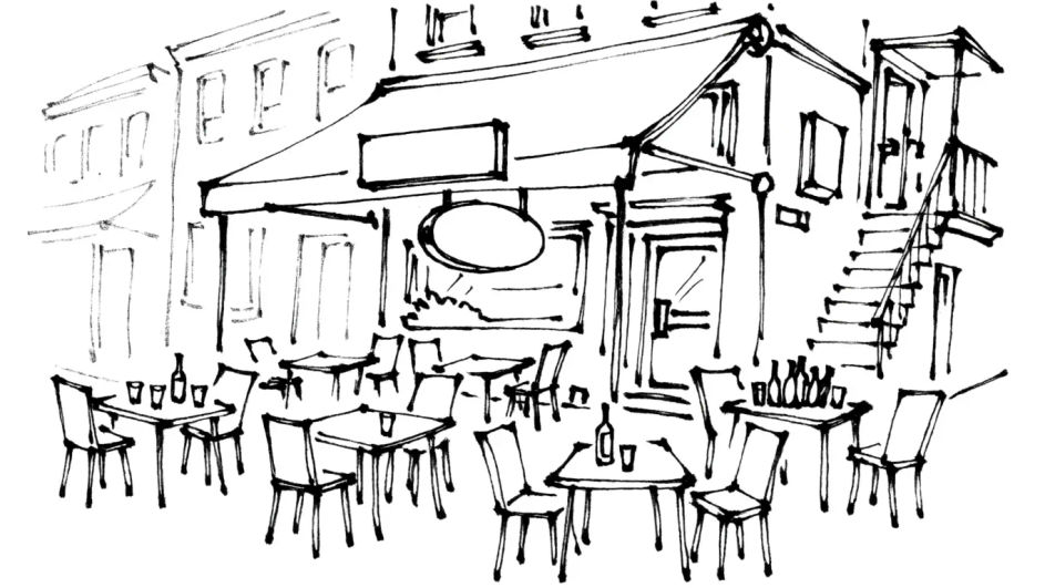 Street corner restaurant