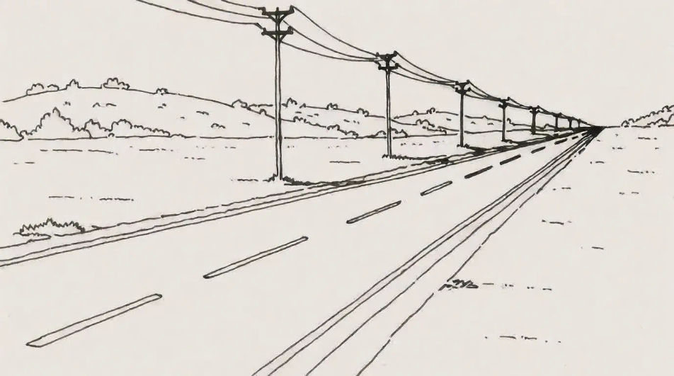 Highway through open landscape