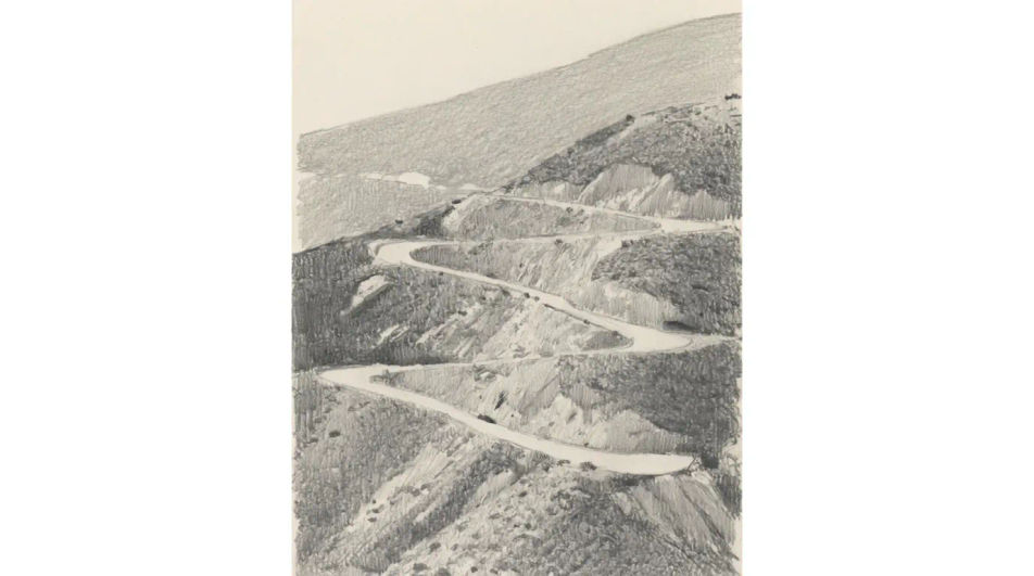 Mountain road with switchbacks