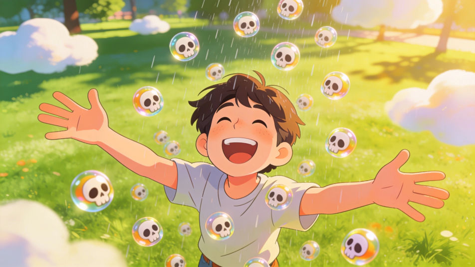Skull emoji rain