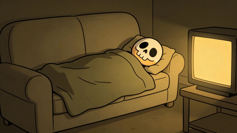 Skull on the sofa