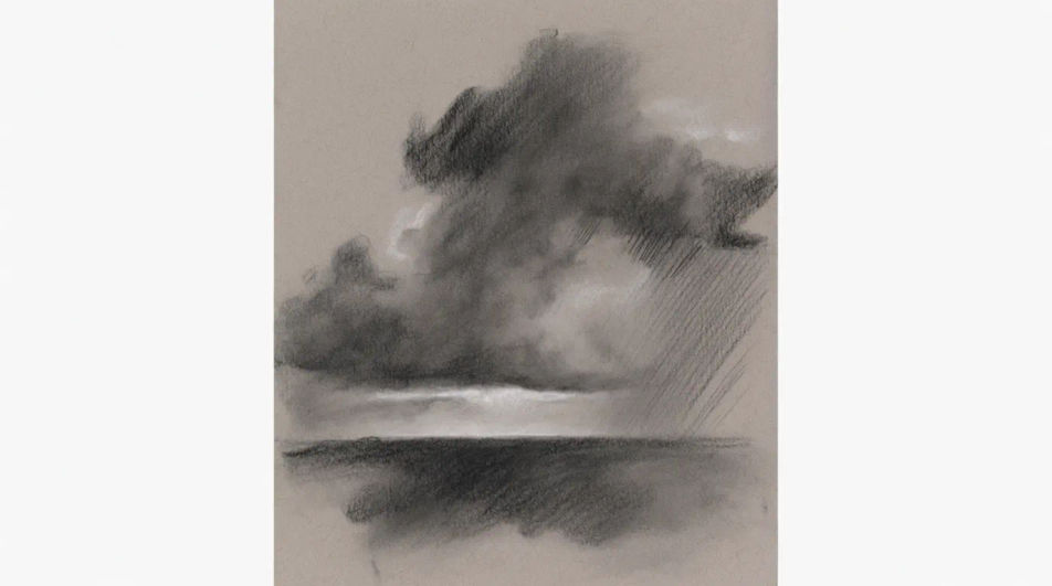 Storm building over open ground