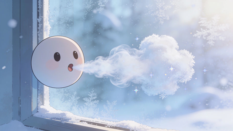 Winter window breath