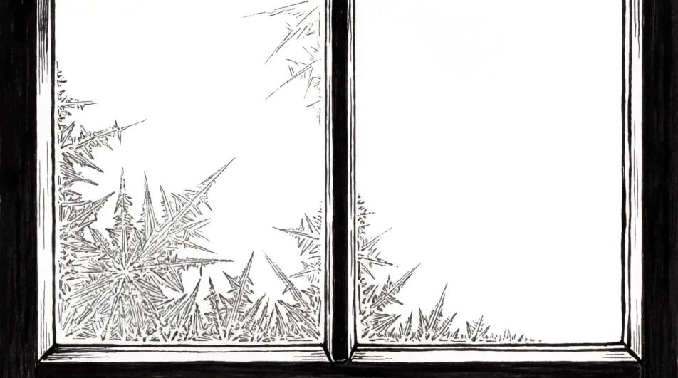 Snowflakes on a window pane