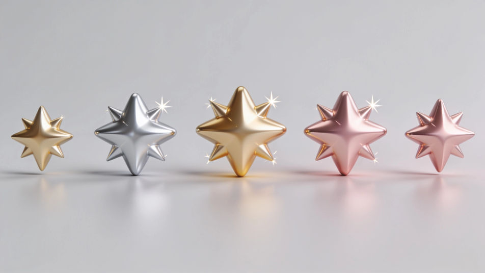 Glossy 3D sparkle row