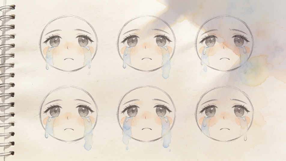 Sketchbook tear faces