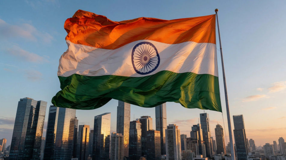 Flag over the city