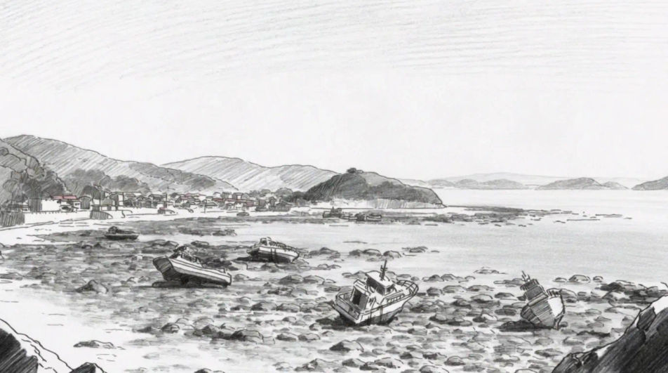 The harbour before the wave