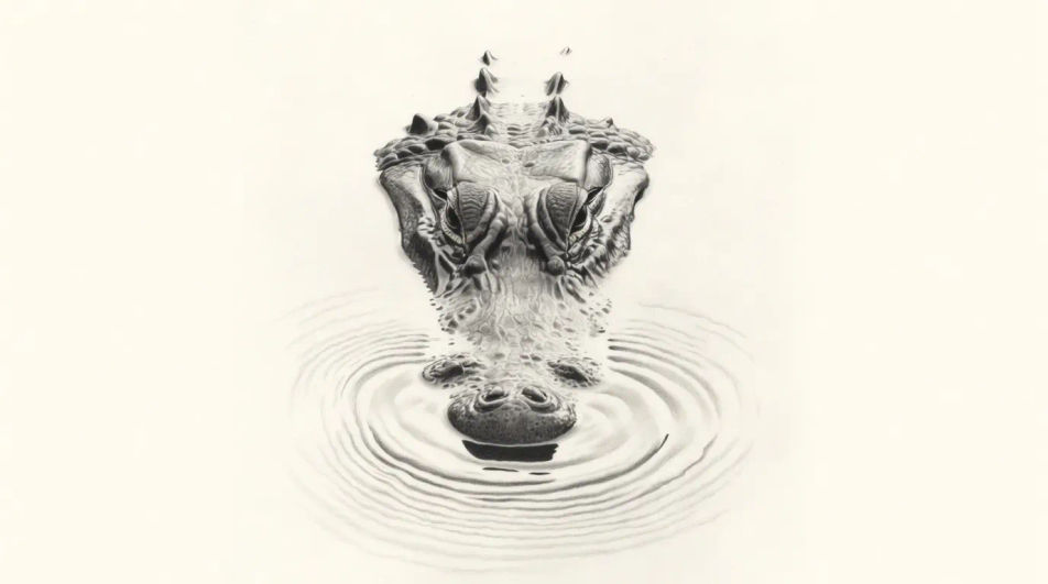 Eyes above the water, seen from above