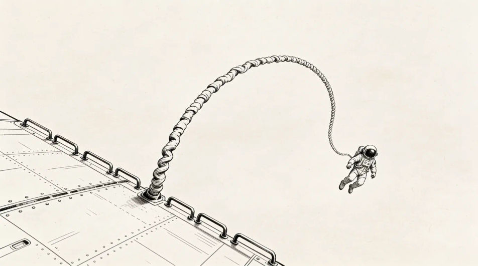 Tethered spacewalk