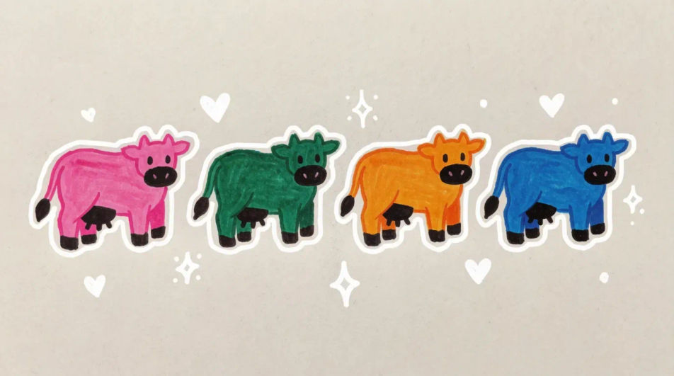 Sticker strip with hearts and stars