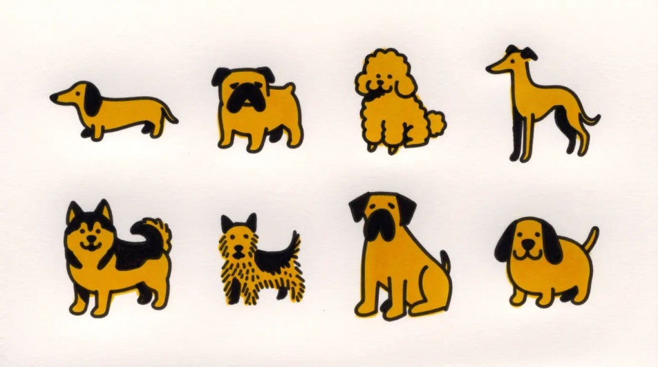 Doodle dog sticker sheet
