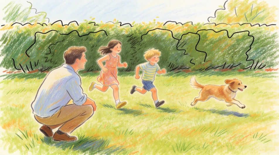 Family in the garden
