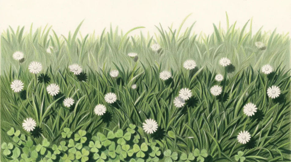 Grass with wildflowers