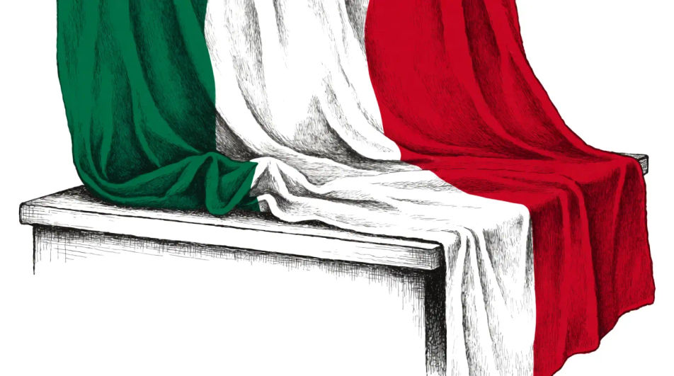 Draped over a table edge