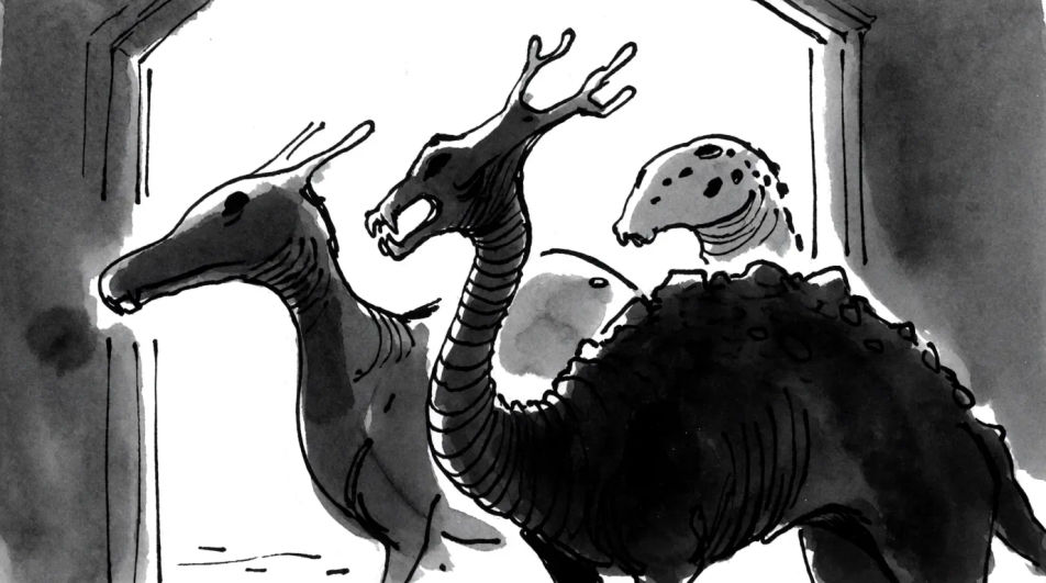 Monsters under a doorway