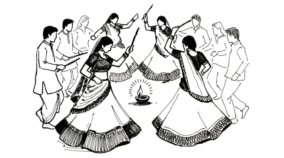 Garba circle at night