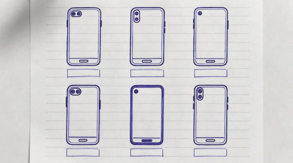 Concept sheet of six handsets