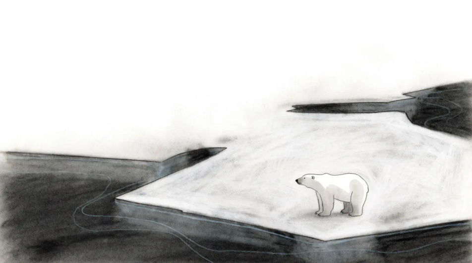 Ice floe in charcoal