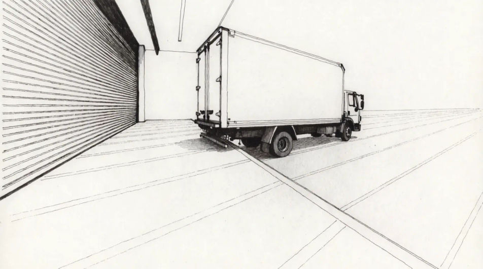 Loading bay in perspective