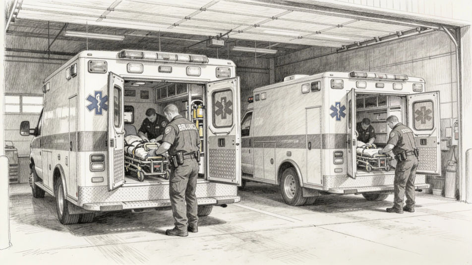 Ambulance at the station