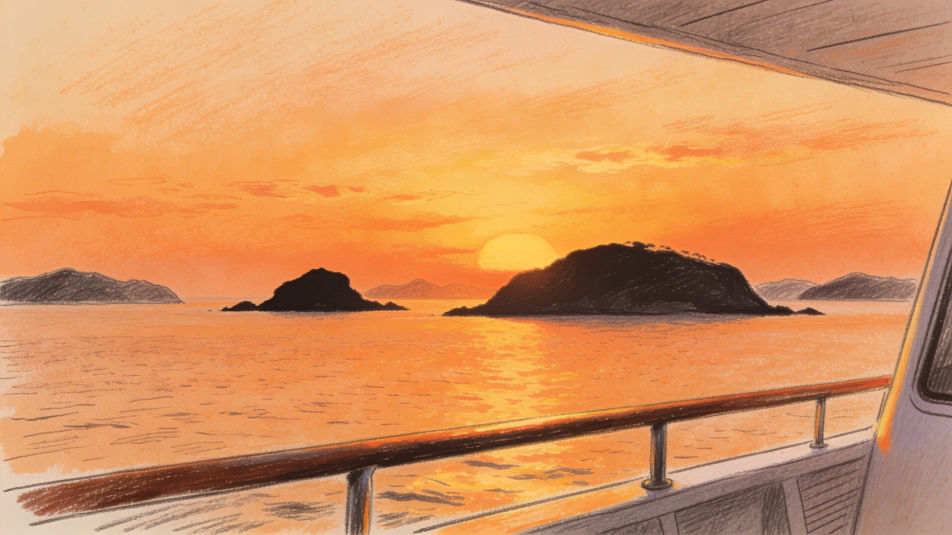 Sunset from the boat