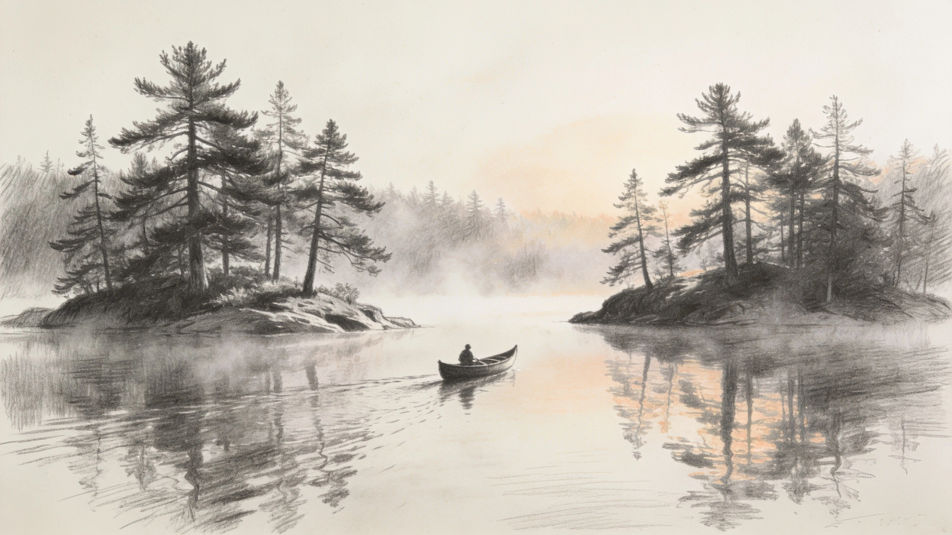 Archipelago in morning mist