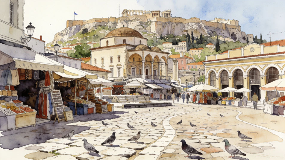 Monastiraki square morning