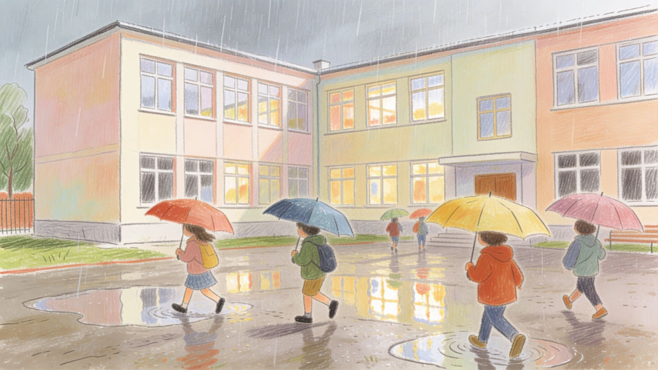 School in the rainy season