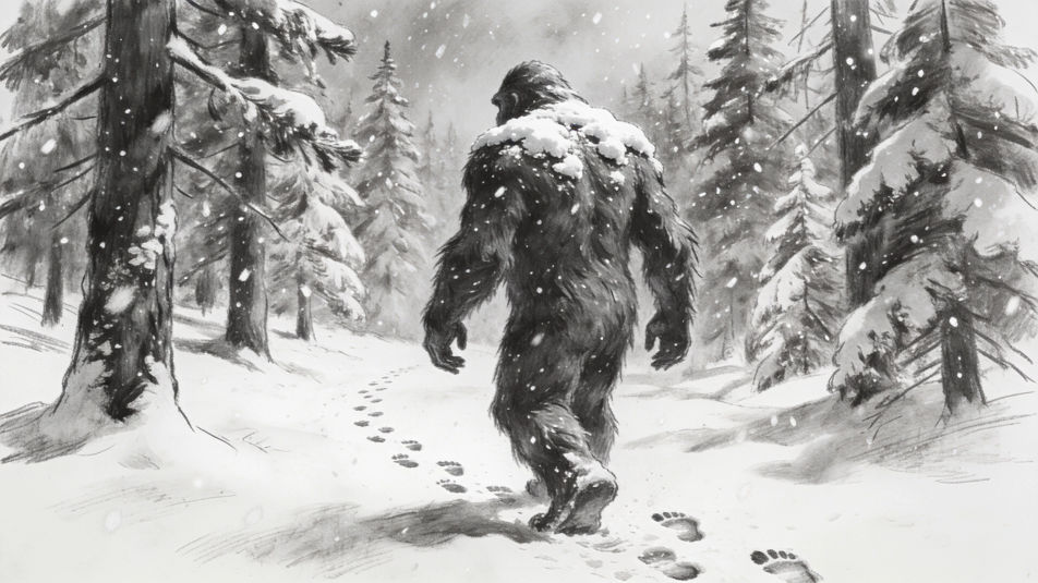 Bigfoot in the snow
