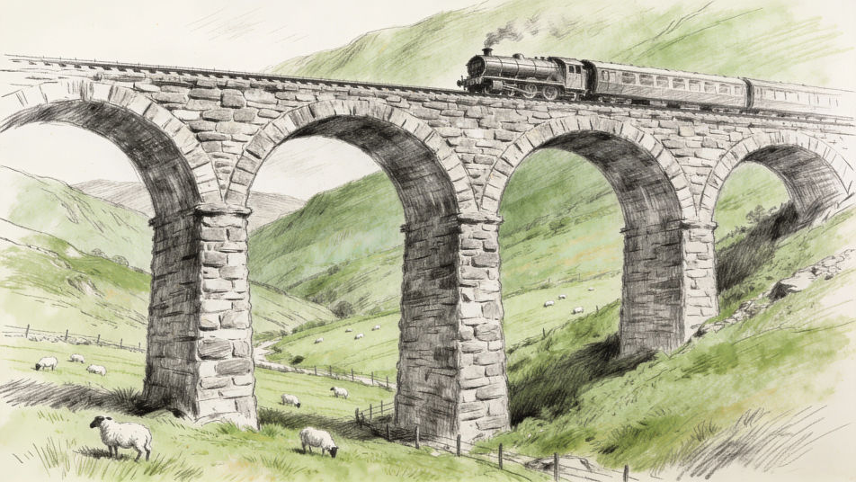 Viaduct across a valley