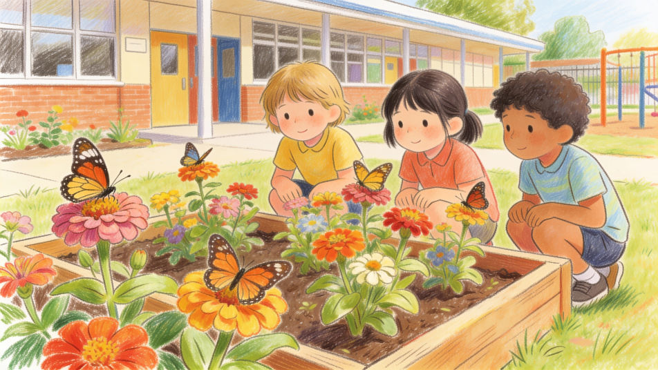 School butterfly patch